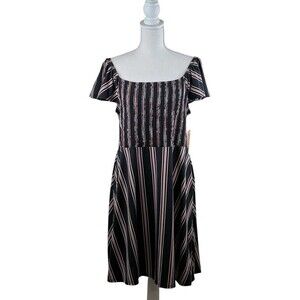 New Just Found Dress Women Size 2X Romantic Prairie Festival Shirred Flair